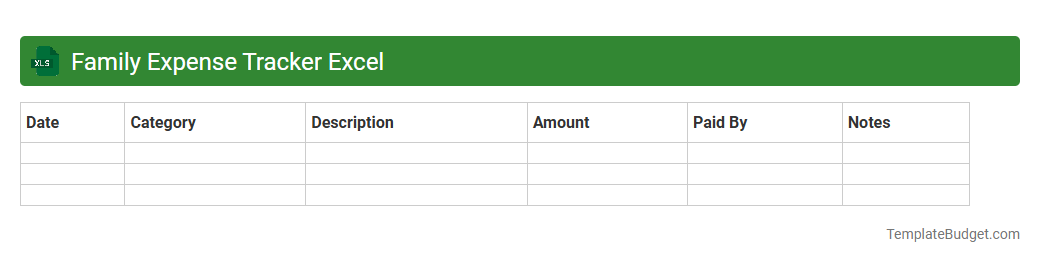 Family Expense Tracker Excel