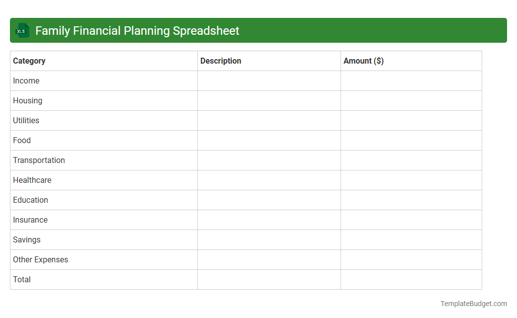 Family Financial Planning Spreadsheet