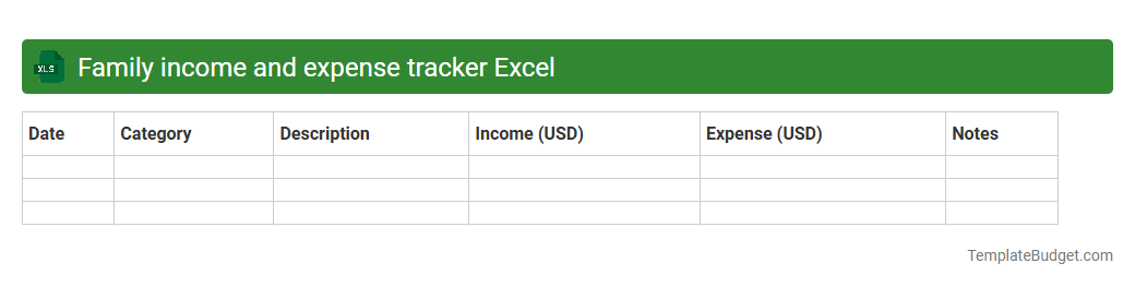 Family income and expense tracker Excel