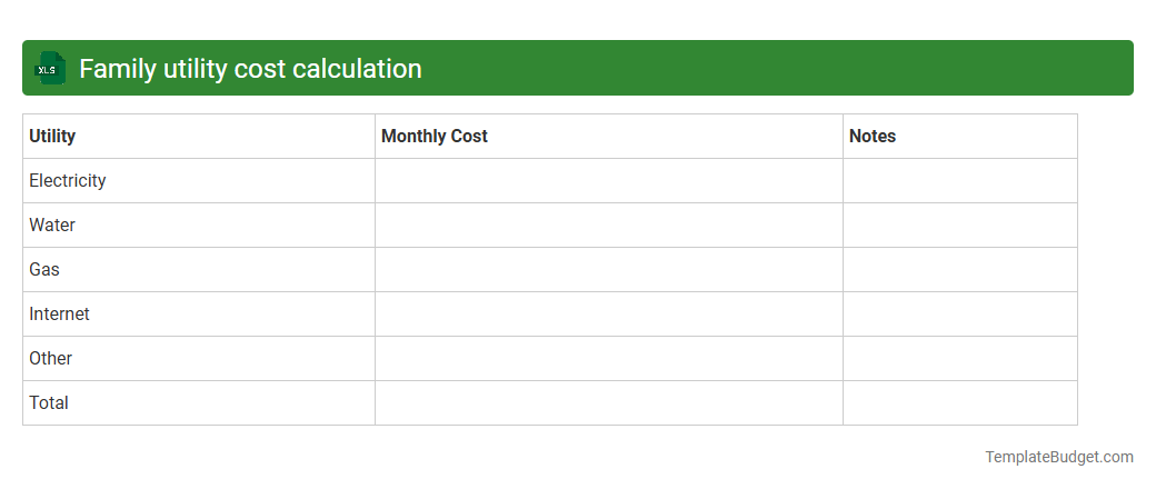 Family utility cost calculation