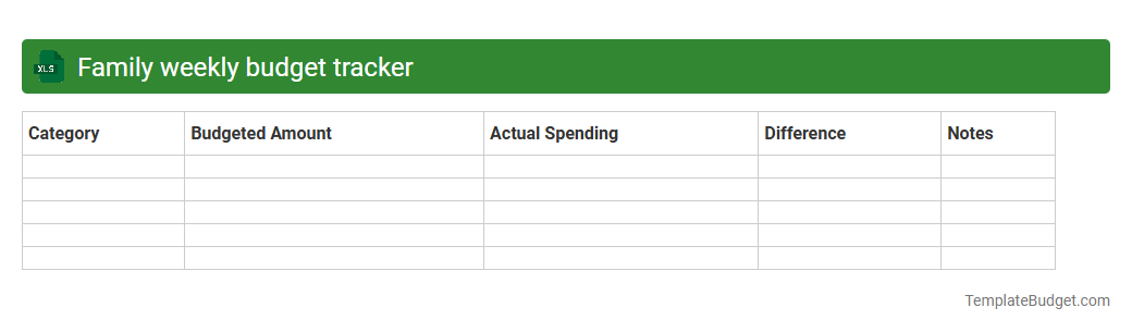 Family weekly budget tracker