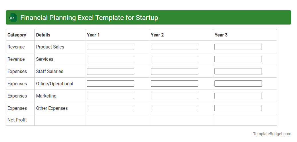 Financial Planning Excel Template for Startup