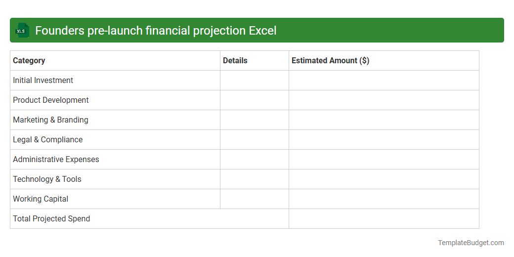 Founders pre-launch financial projection Excel