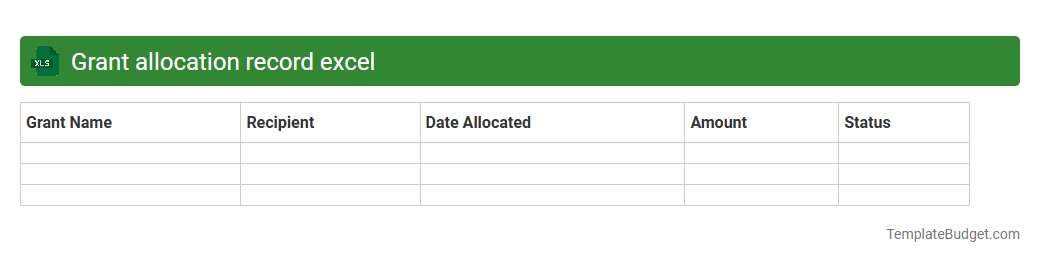 Grant allocation record excel