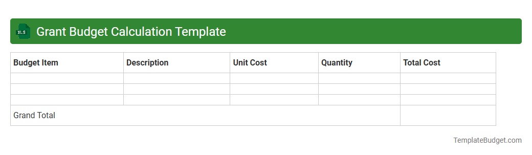 Grant Budget Calculation Template