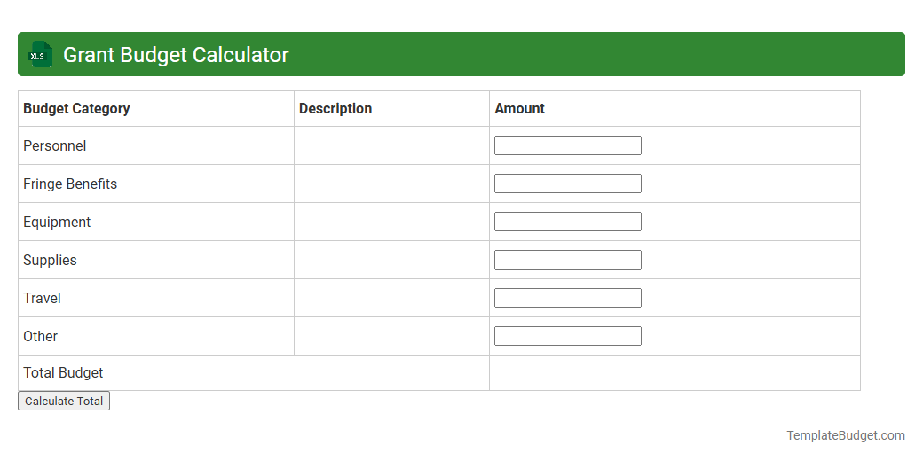 Grant Budget Calculator