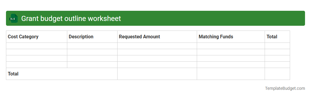 Grant budget outline worksheet