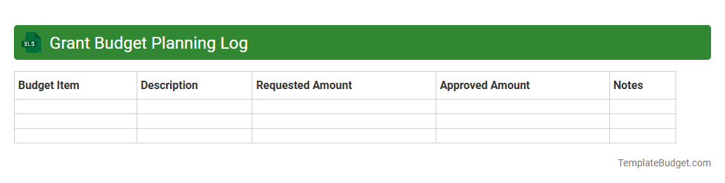 Grant Budget Planning Log