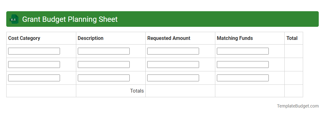 Grant Budget Planning Sheet