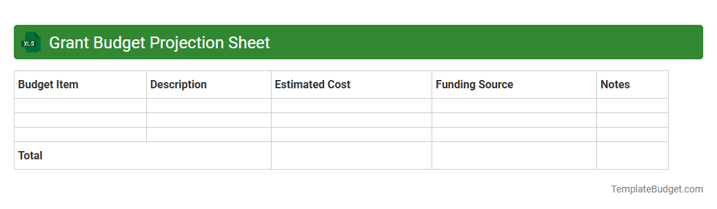 Grant Budget Projection Sheet