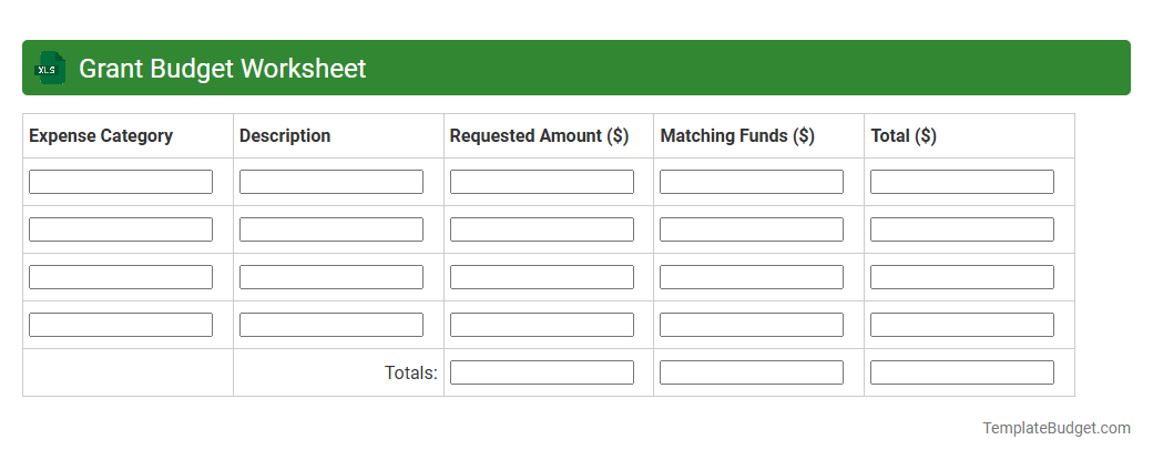 Grant Budget Worksheet