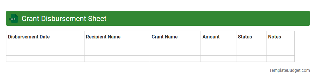 Grant Disbursement Sheet