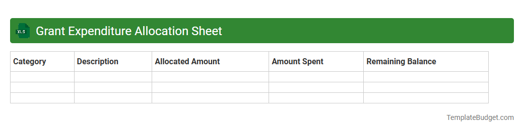 Grant Expenditure Allocation Sheet