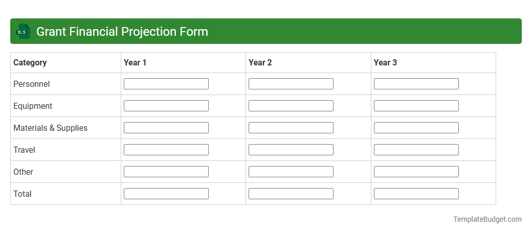 Grant Financial Projection Form