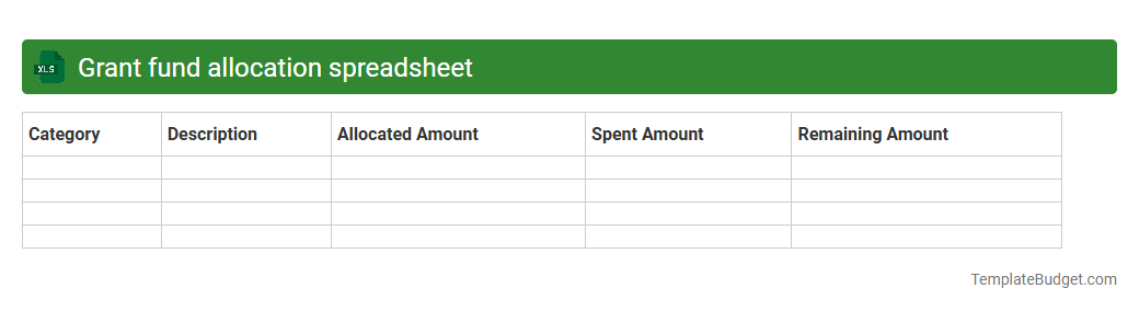 Grant fund allocation spreadsheet