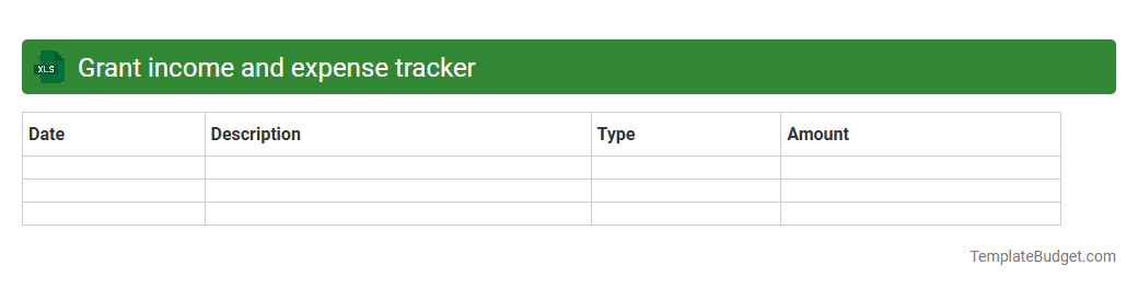 Grant income and expense tracker