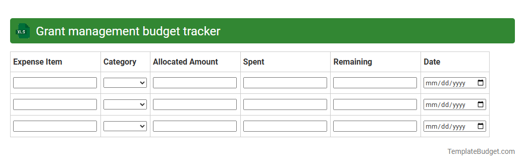 Grant management budget tracker