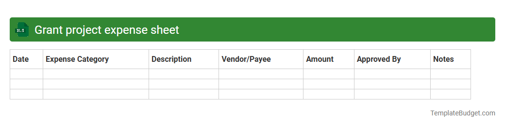 Grant project expense sheet