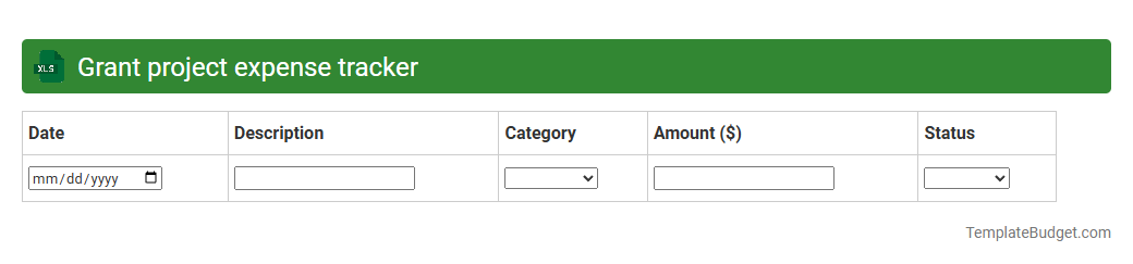 Grant project expense tracker