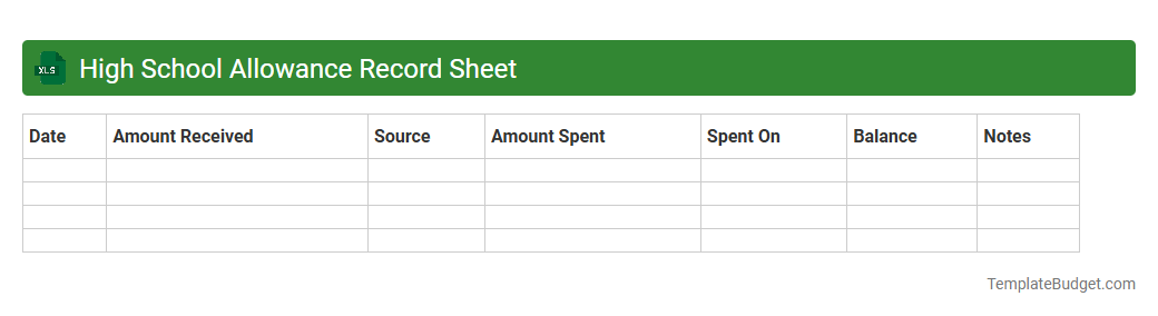High School Allowance Record Sheet