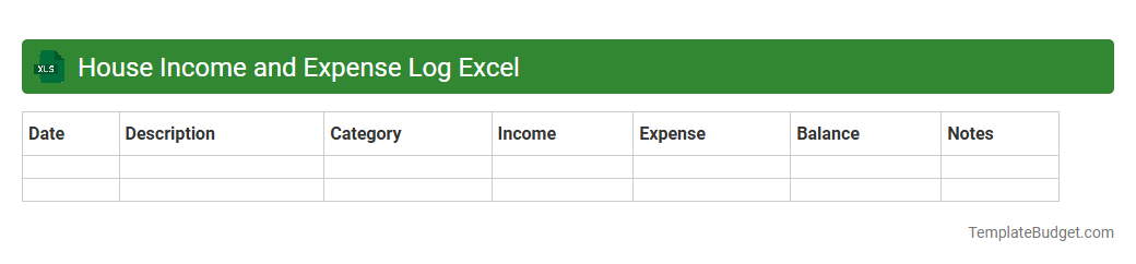House Income and Expense Log Excel