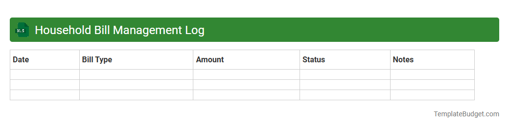 Household Bill Management Log