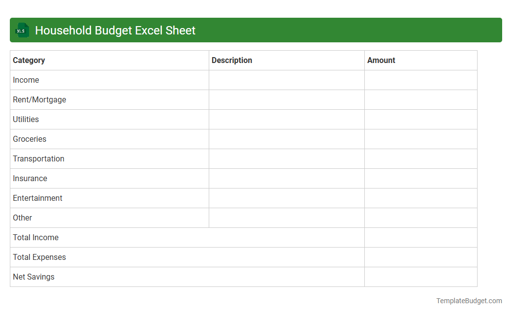 Household Budget Excel Sheet