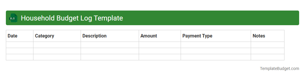 Household Budget Log Template