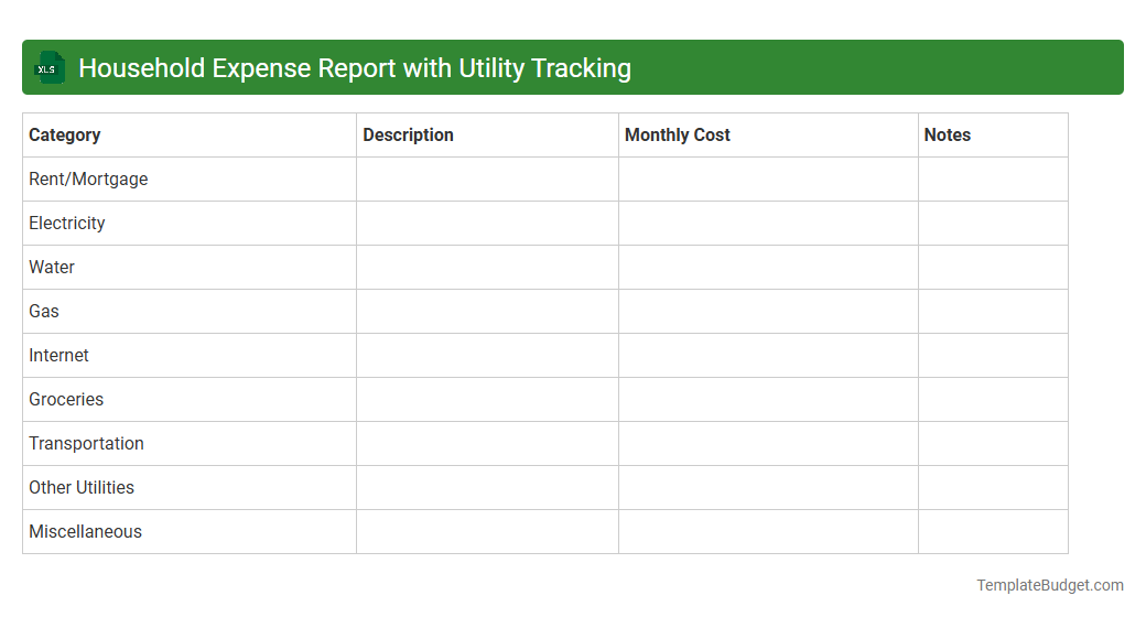 Household Expense Report with Utility Tracking