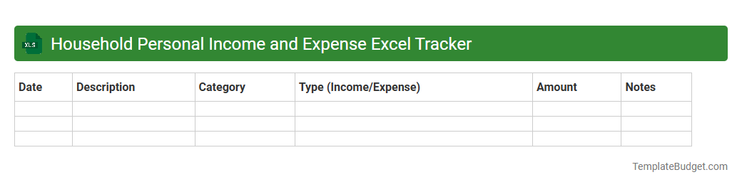 Household Personal Income and Expense Excel Tracker