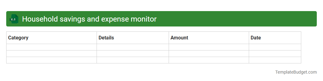 Household savings and expense monitor