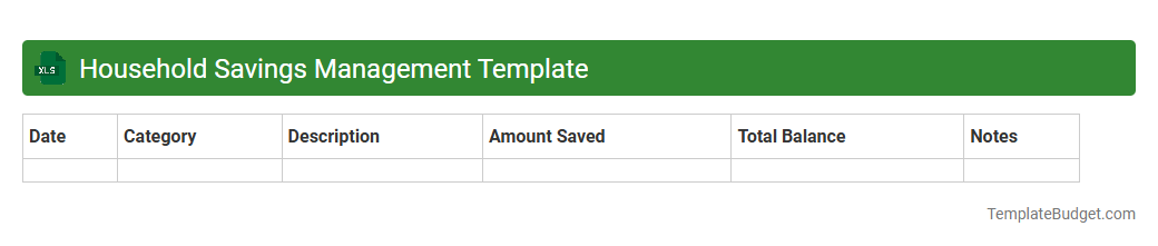 Household Savings Management Template