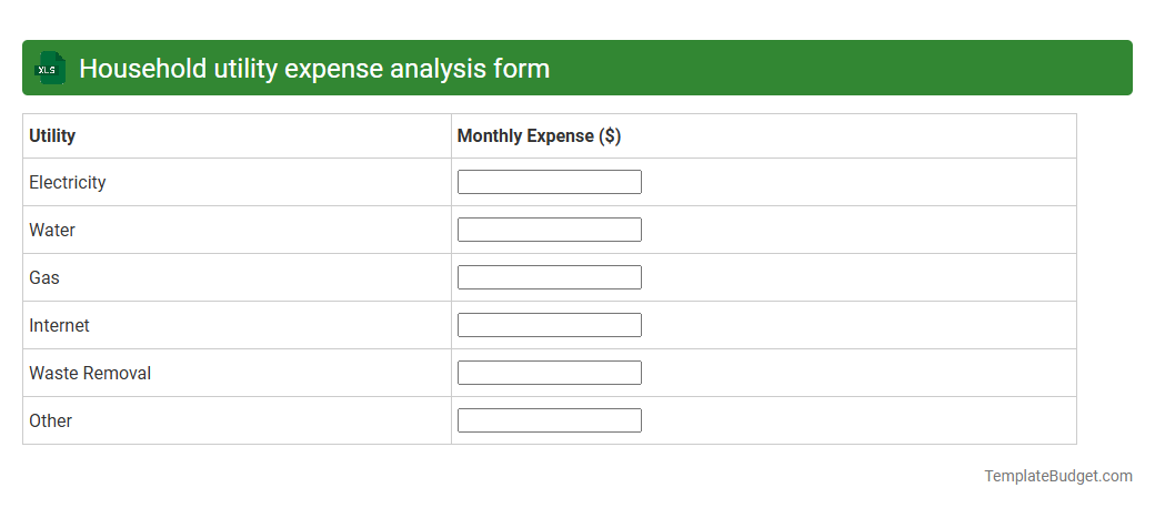 Household utility expense analysis form
