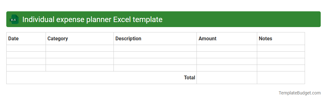Individual expense planner Excel template