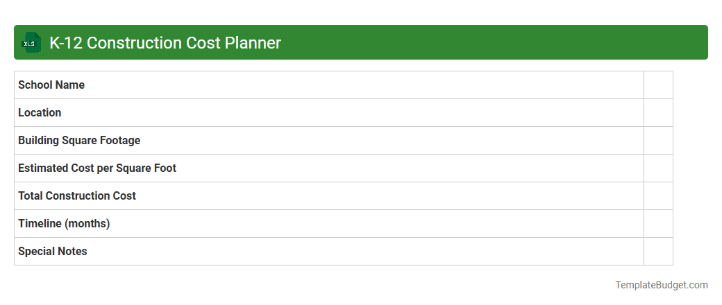 K-12 Construction Cost Planner