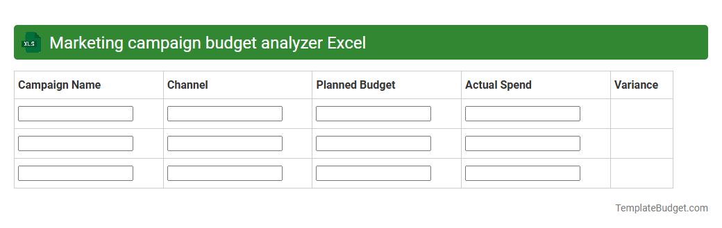 Marketing campaign budget analyzer Excel