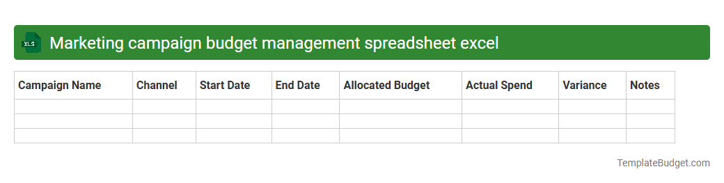 Marketing campaign budget management spreadsheet excel