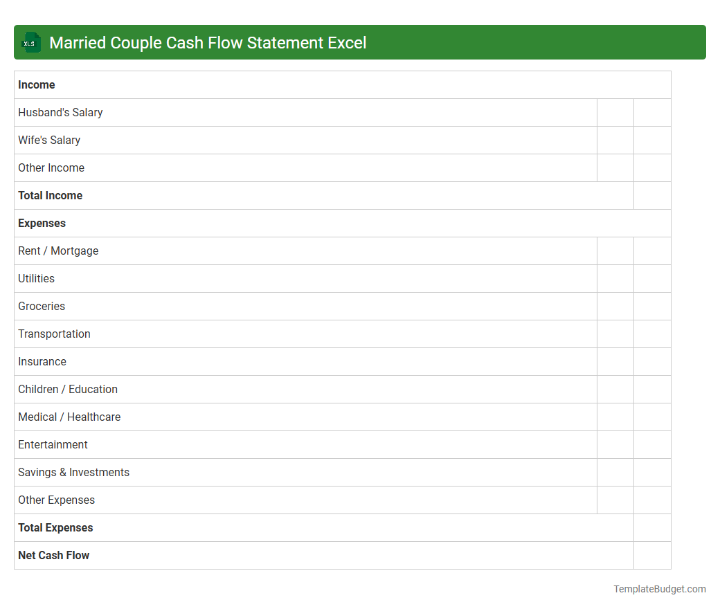 Married Couple Cash Flow Statement Excel