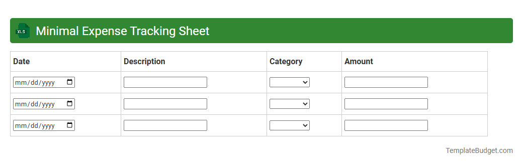 Minimal Expense Tracking Sheet
