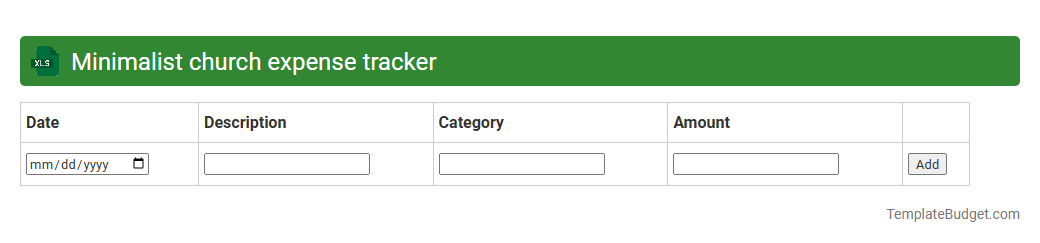 Minimalist church expense tracker