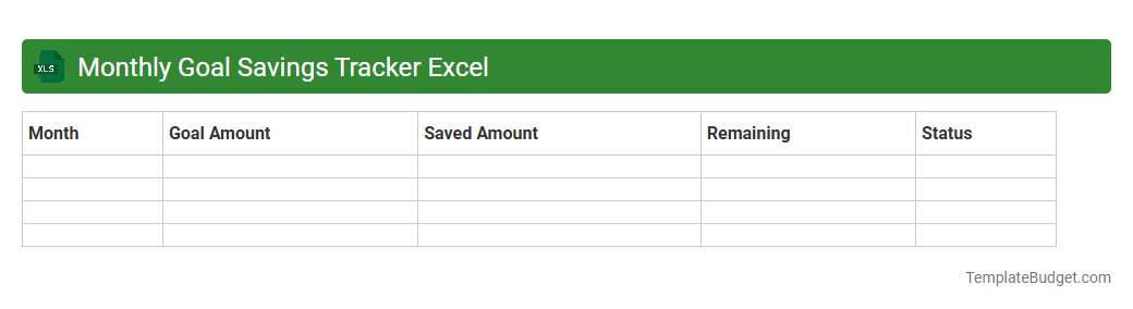 Monthly Goal Savings Tracker Excel