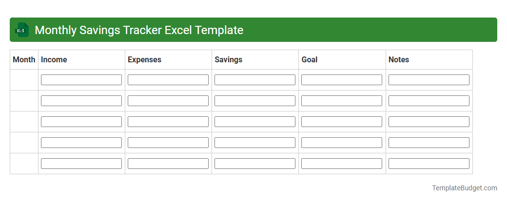 Monthly Savings Tracker Excel Template