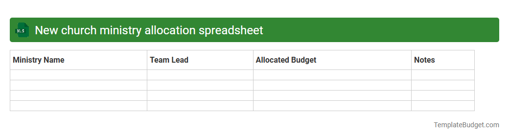 New church ministry allocation spreadsheet