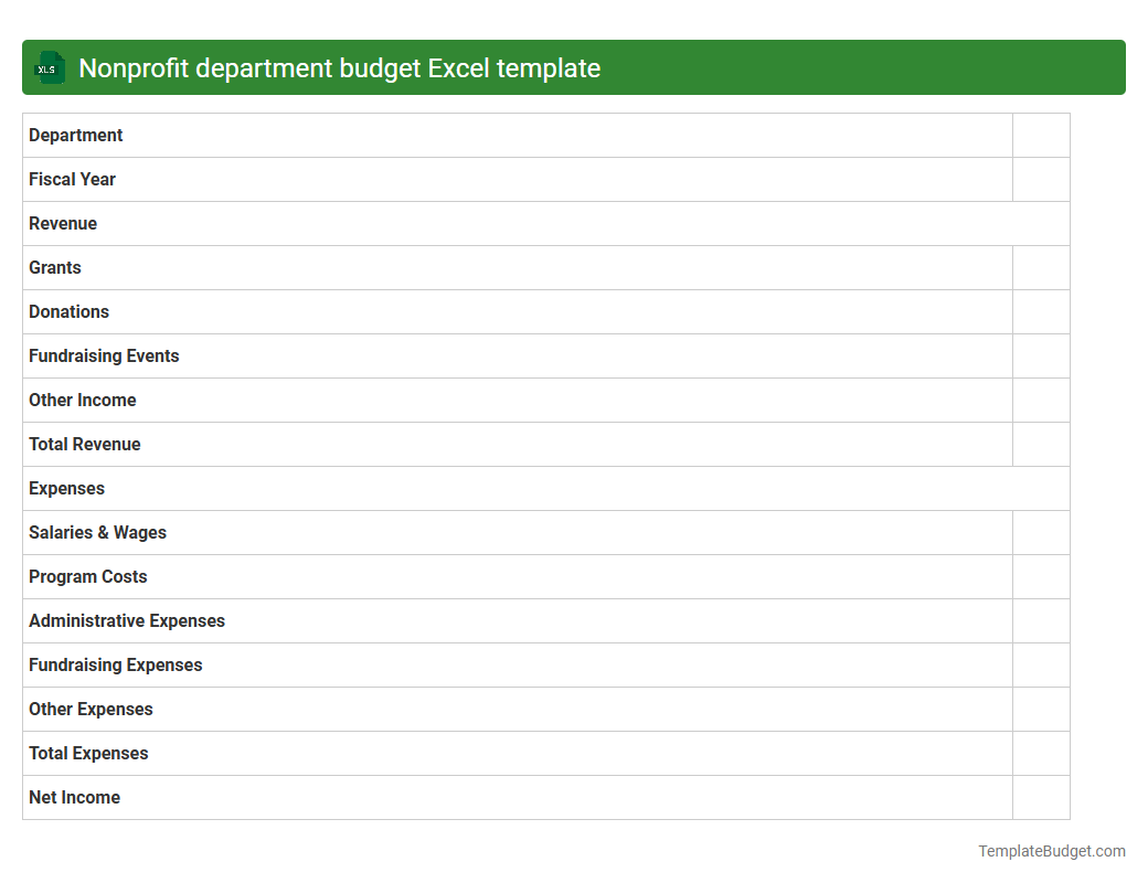Nonprofit department budget Excel template