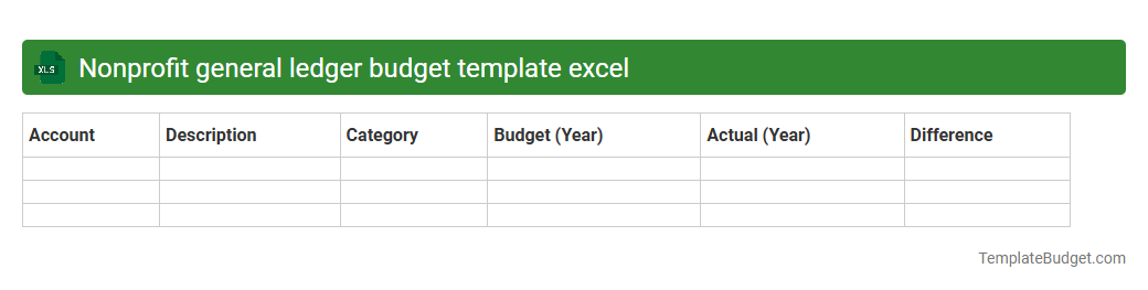 Nonprofit general ledger budget template excel