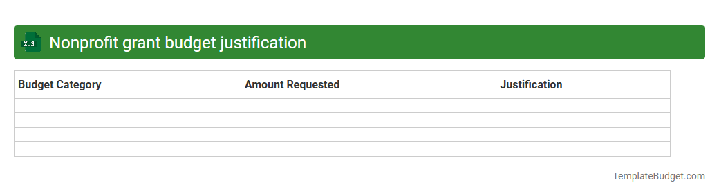 Nonprofit grant budget justification