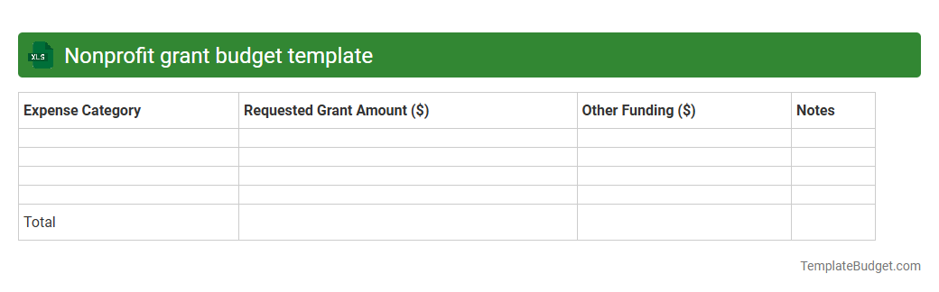Nonprofit grant budget template