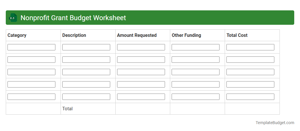 Nonprofit Grant Budget Worksheet
