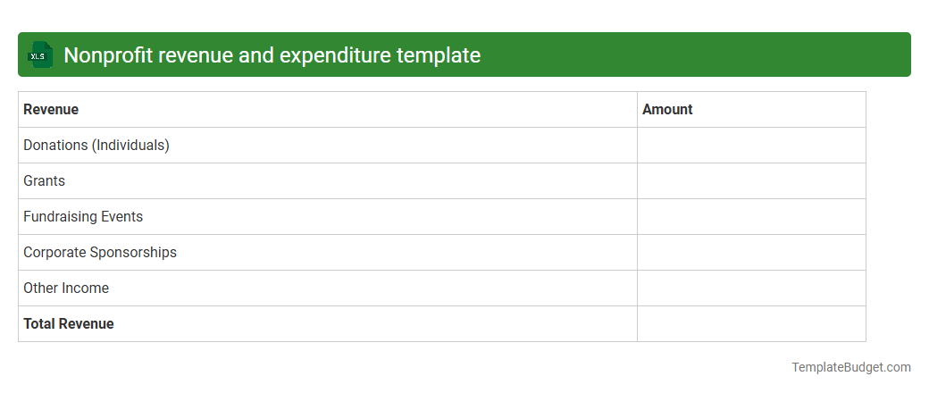 Nonprofit revenue and expenditure template