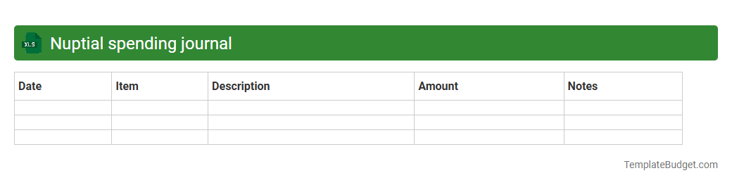 Nuptial spending journal